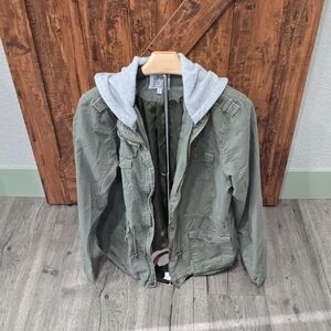 New Look Green Military Field Jacket with Hood